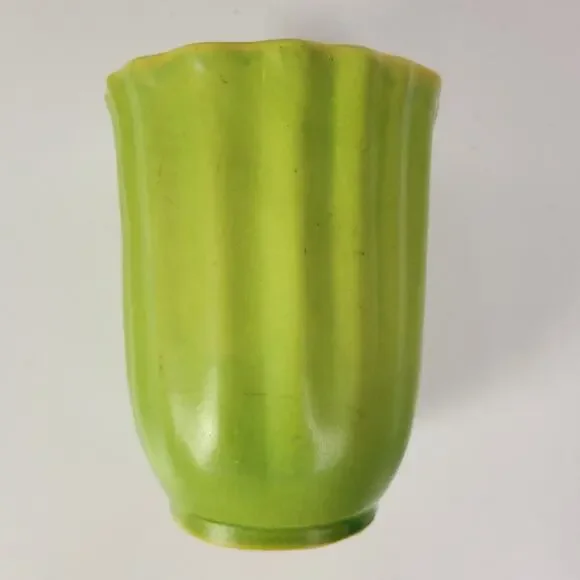 Vintage Roseville Pottery Planter Ribbed Flower‎ Plant Pot 6.25" Green Glazed - Picture 13 of 16